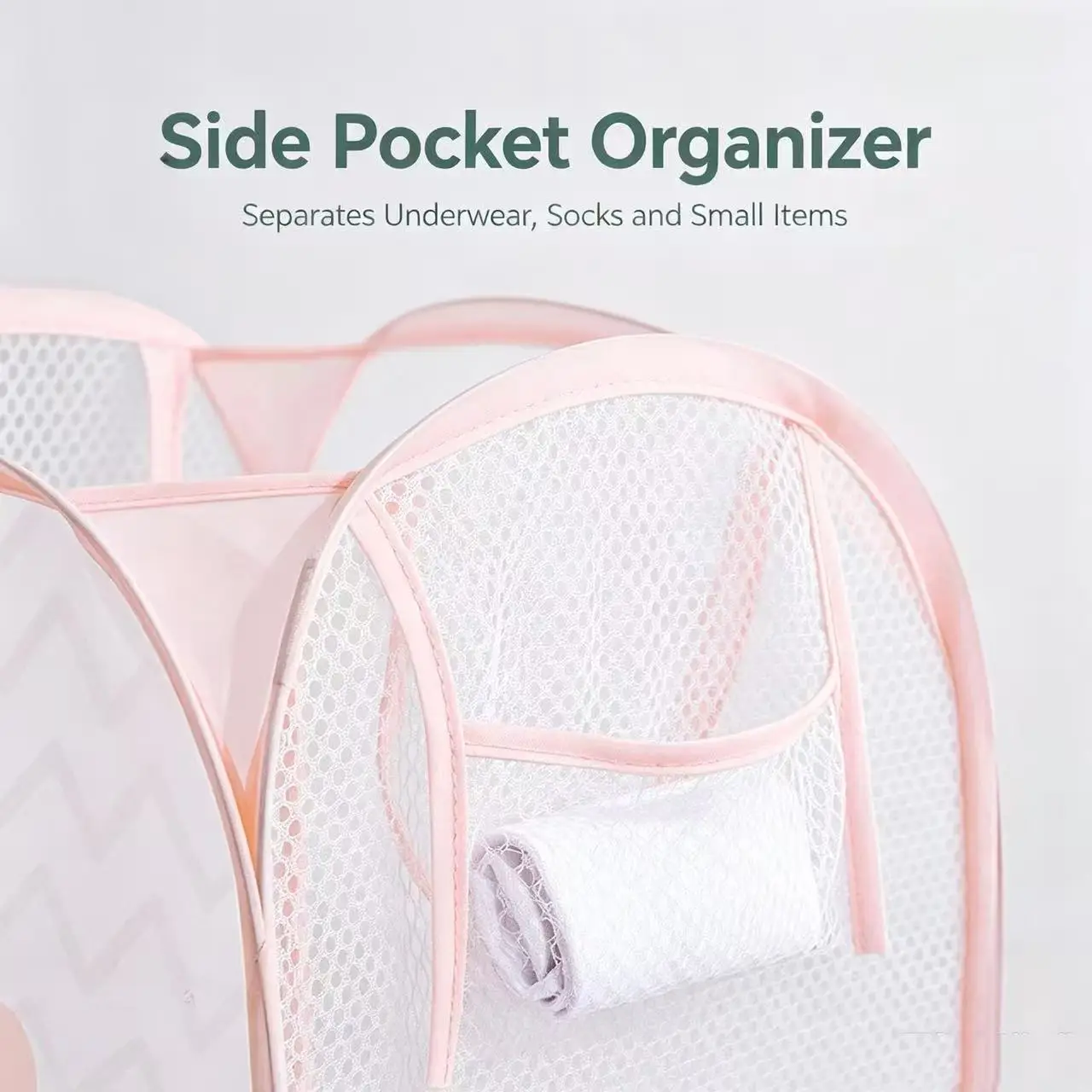 Foldable Mesh Laundry Basket, Cartoon Dirty Clothes Hamper, Breathable Storage Bin for Bedroom Bathroom Home Organizer view 3