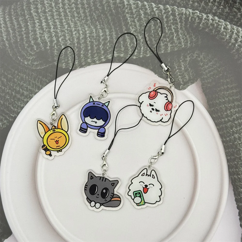 5PCS/SET KPOP PPULBATU Pendant Phone Accessories Keychain Cute Keyring SOOBIN YEONJUN BEOMGYU TAEHYUN HUENINGKAI Merch