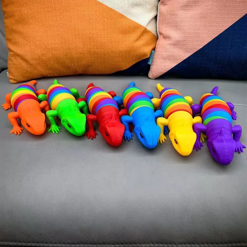 Neues Kinder-Fidget-Eidechsen-Spielzeug, 3D-bunte sensorische Raupenfigur für Stressabbau und Spaß, kreatives Dreh-Ameisen-/Fidget-Spielzeug