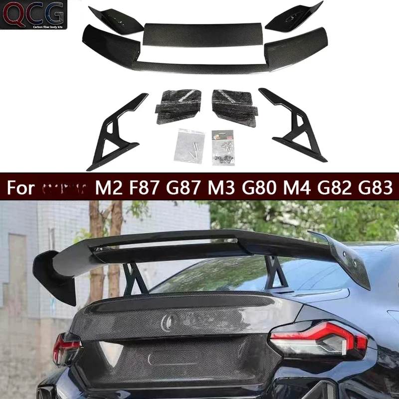 

For M2 F87 G87 M3 G80 M4 G82 G83 Carbon Fiber Tail fins Rear Trunk Spoiler Guide Wing Rear Wing Car Accessories body kit