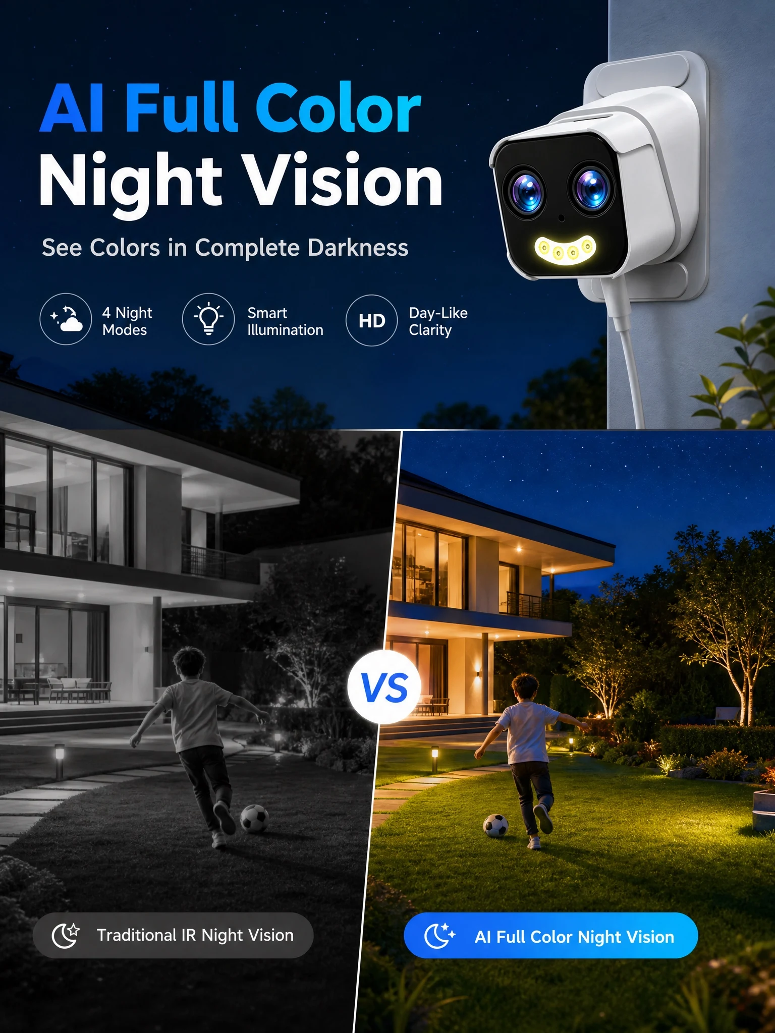 OKAM PRO Window Camera Dual Lens 10X ZOOM 5G WIFI Camera HD 10MP Dual Stand Night Vision Bidirectional Intercom Mobile Detection