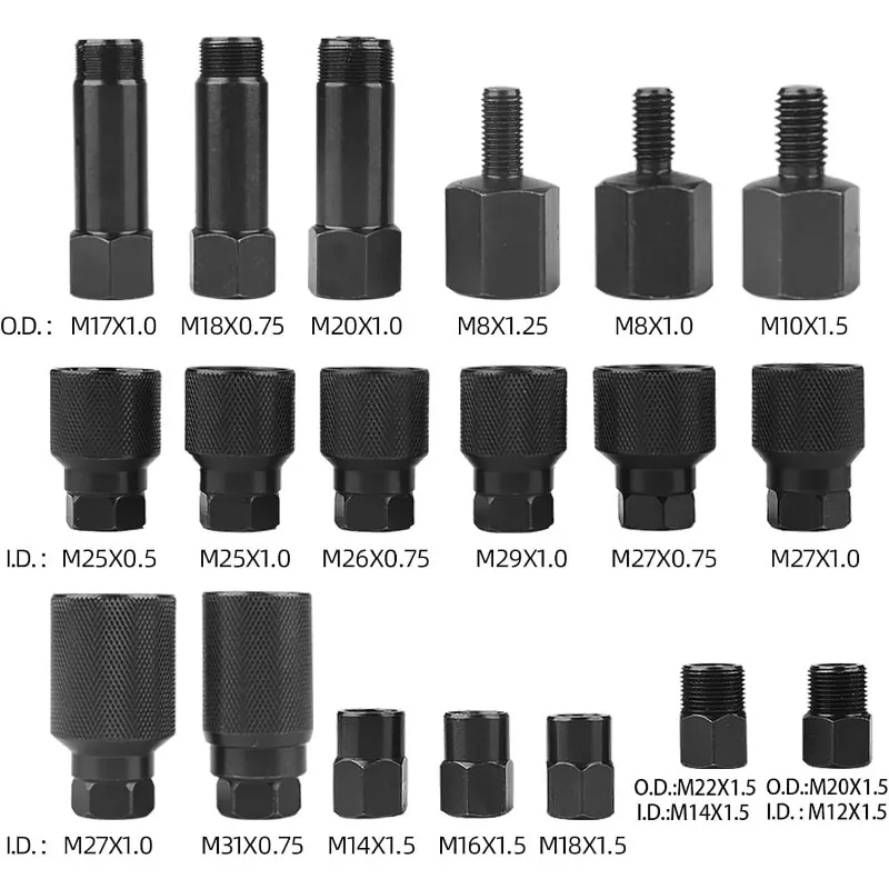 ชุดเครื่องมือถอดหัวฉีดดีเซลแบบลม 24 ชิ้น สำหรับงานมืออาชีพ