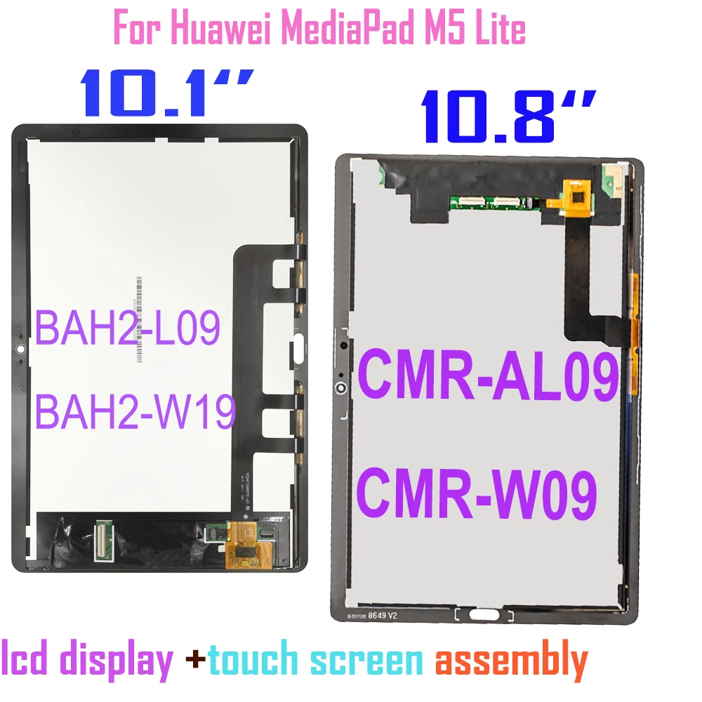 For Huawei MediaPad M5 Lite 10.1 LTE 10 BAH2-L09 BAH2-W19 LCD Display Touch Screen Assembly For M5 Lite 10.8 CMR-AL09 CMR-W09