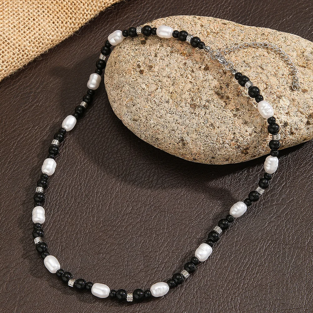 Naszyjnik z czarnych kamieni n – Pearl Choker Necklace Vintage recenzja i cena