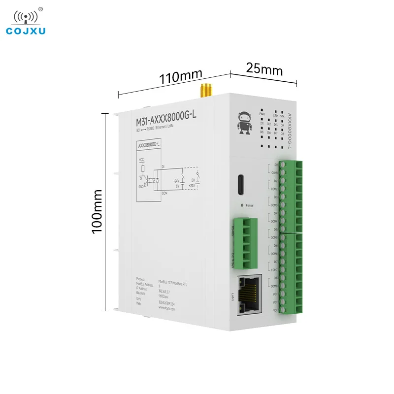 lora-8ai-rs485-analog-switch-acquisition-distributed-remote-io-module-dc9~36v-cojxu-m31-xaxx0800g-l-host-module-fast-expansion