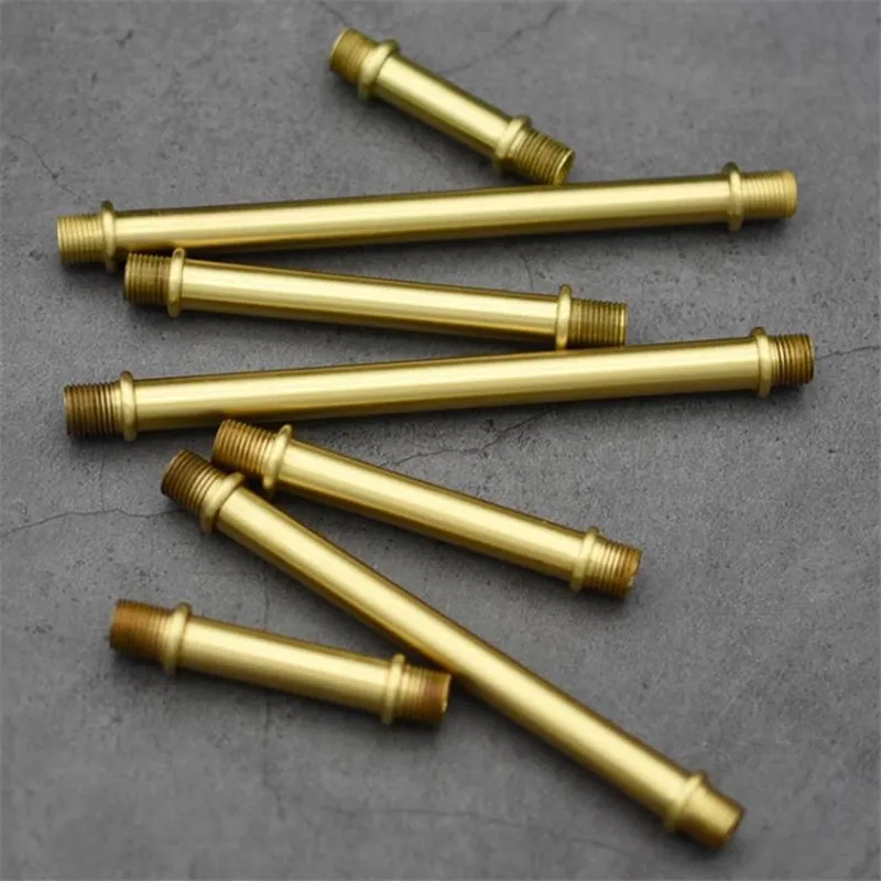 أنبوب أسنان نحاسي بالكامل مستقيم على كلا الجانبين أنابيب لولبية ، مصباح طاولة ، توصيل قلادة ، ديكور ، M10 ، 2 من من من من النحاس الأصفر