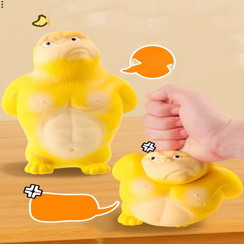 Cartoon Yellow Gorilla Squeeze Toys Press and Slow Rebound Squishy Toy Funny Gorilla Stress Relief Toys Home Office Decor