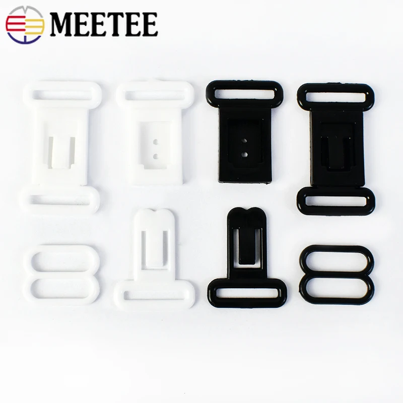 30/50Sets Meetee 12.5mm Plastic Bra Buckles Bikini Closure Adjust Hook Underware Strap Clasp Swimwear Clamp Bow Tie Accessories