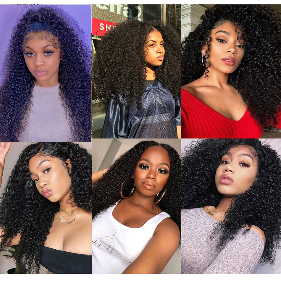 Cabello humano indio kinky curly, oferta de 3 o 4 bundles, cabello crudo original, rizos profundos naturales 6