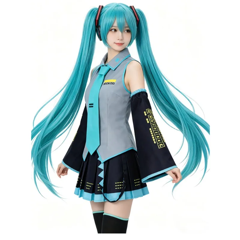 Anime-Charakter-Performancekleidung MIKU Anime-Kleidung Cosplay-Kleidung JK-Rock Gleicher Anzug Perücke Zubehör Halloween-Kostüm