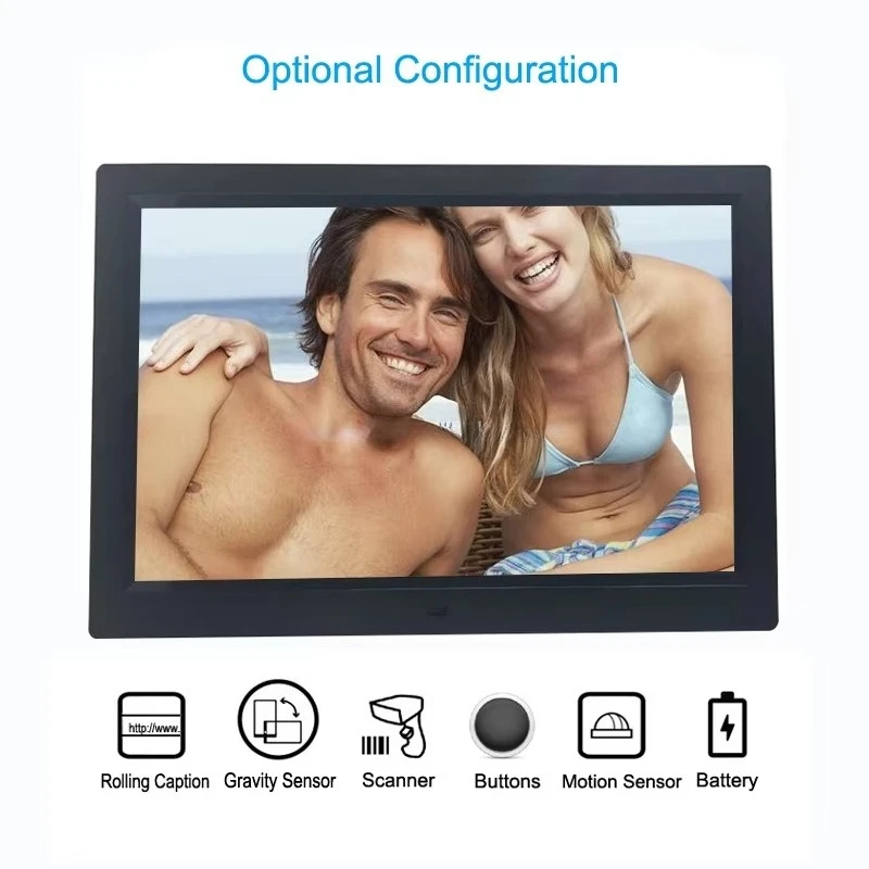 Video Input HD LED Screen 1080P Video Photo Digital Frame 12