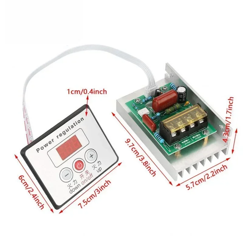 AC 220V 8000W SCR Voltage Regulator Electric Oven Grill Thermostat Heating Pipe Temperature Control