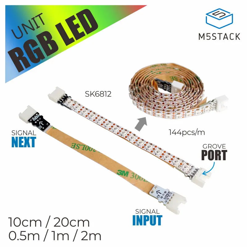 M5Stack Official RGB LED Programmable Light Strip SK6812 Colorful Digital Addressing LED Strip for Electronics And Computing