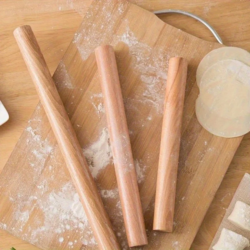 Premium Beech Wood Rolling Pin - Ergonomic, Non-Stick Dough Roller Durable Kitchen Baking Tool with Comfort Grip Handle