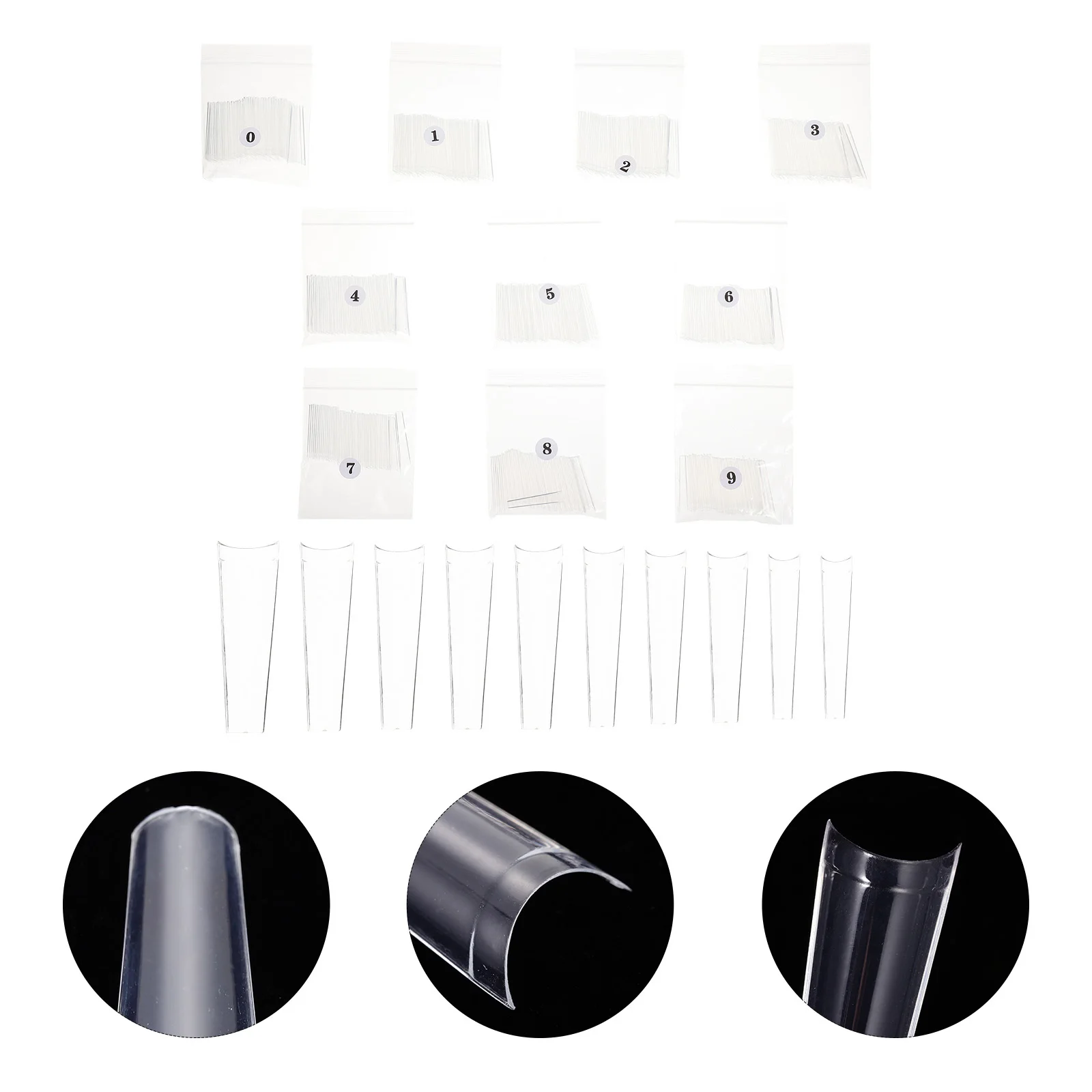 

504Pcs Extra Long False Nail Tips Thick Safe Comfortable Professional Glue DIY Nail Art Artificial Fingernails