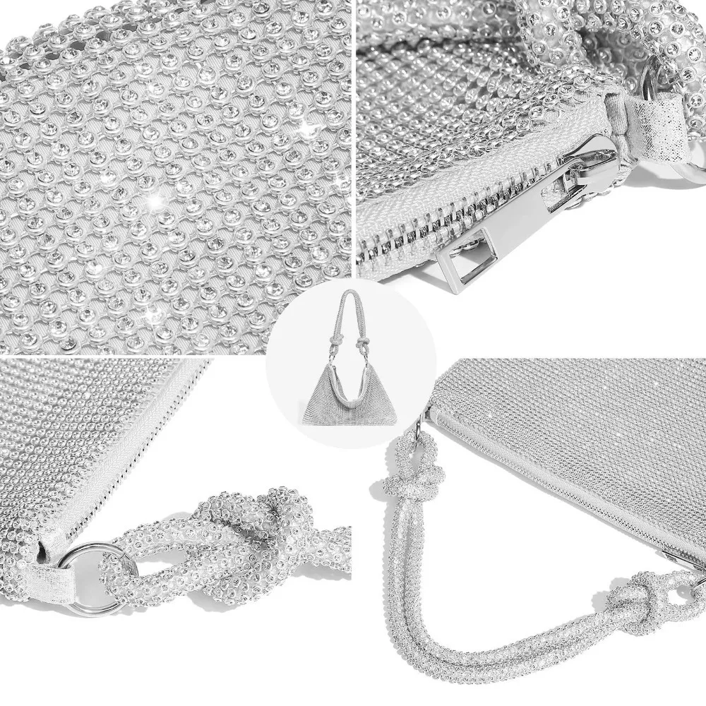 Luxury Rhinestone Evening Bag Mini Handbags Women's Purse Fashionable Party Crystal Shoulder Crossbody Full-Diamond Hobo Bags