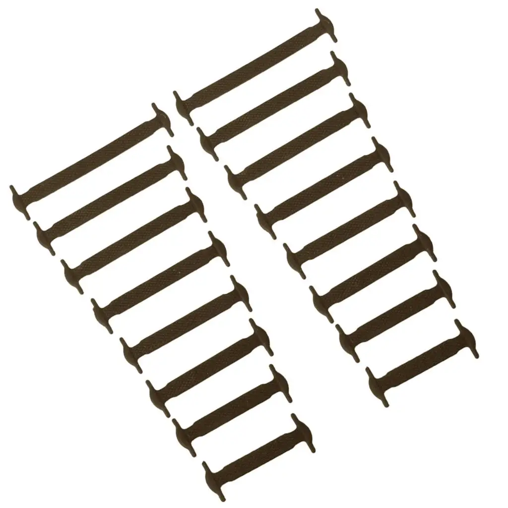 أربطة حذاء سيليكون مرنة بدون ربطة عنق باللون البني مقاس كبير