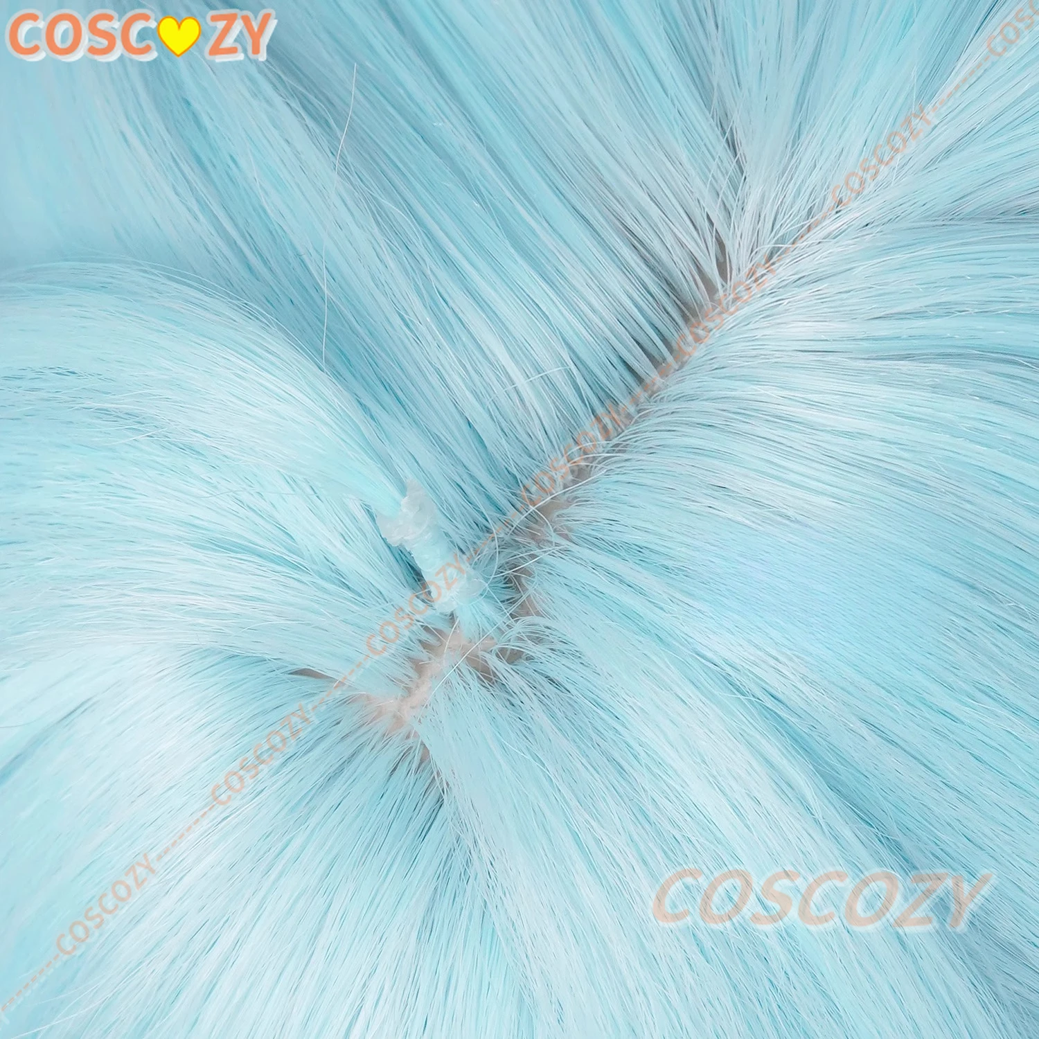 Semente cosplay peruca zenless zona zero obol esquadrão longo azul trança perucas de cabelo encaracolado para mulheres meninas carnaval role play peruca livre boné