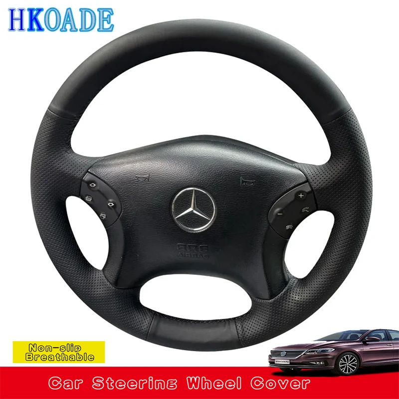 Customize Microfiber Leather DIY Car Steering Wheel Cover For Mercedes Benz W203 C-Class 2001-2007 Car Interior Accessories