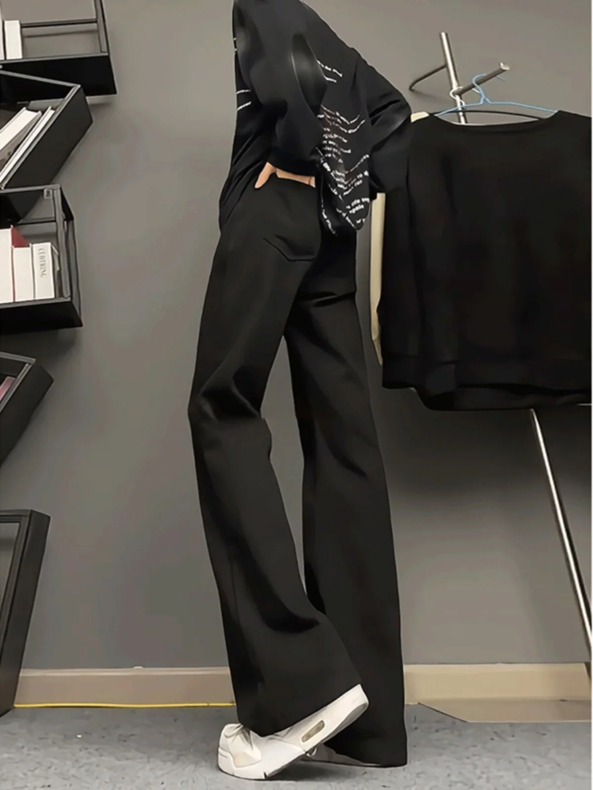 

Pure Bla Slim Fit Straight Leg Vintage American High Street Jeans Men's Long Cotton Polyester Blend Wear Resistant