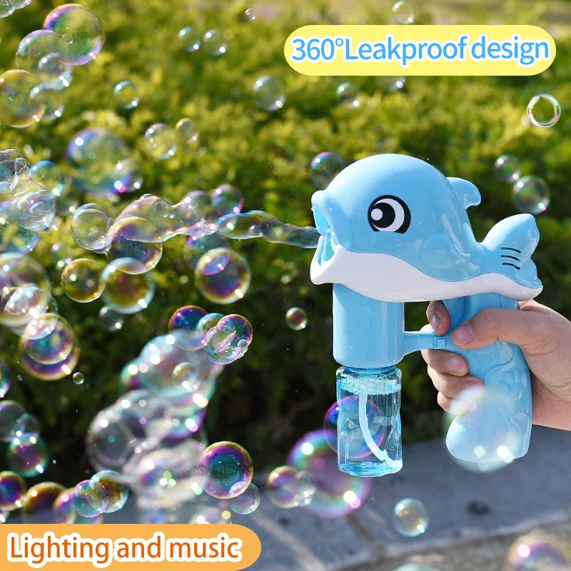 Fully automatic Whale Bubble Gunner holds light music bubble outdoor must-have Boy Girl Christmas Gift Halloween gift