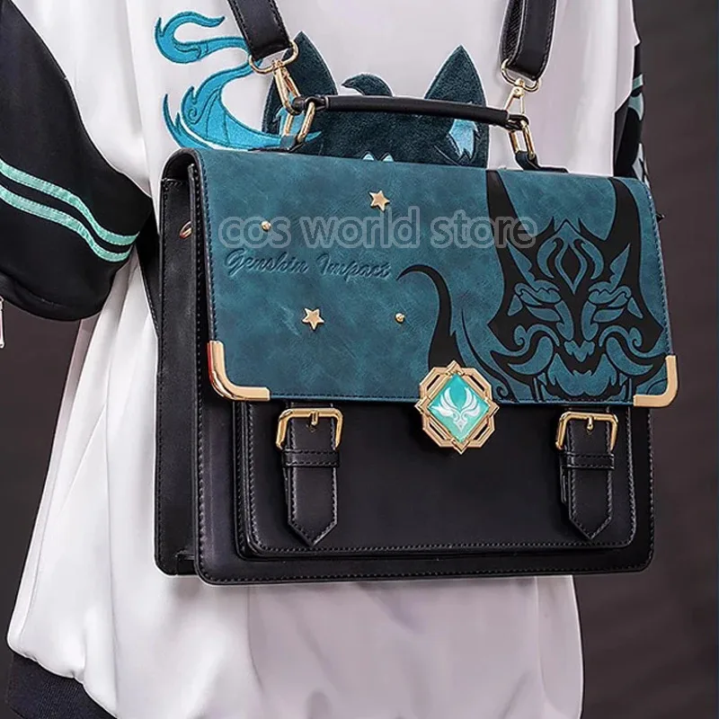 2025 Nuovo Xiao Doujin College Zaino Gioco Genshin Impact Cosplay Borsa a tracolla Festa di Halloween Borse di alta qualità Sho