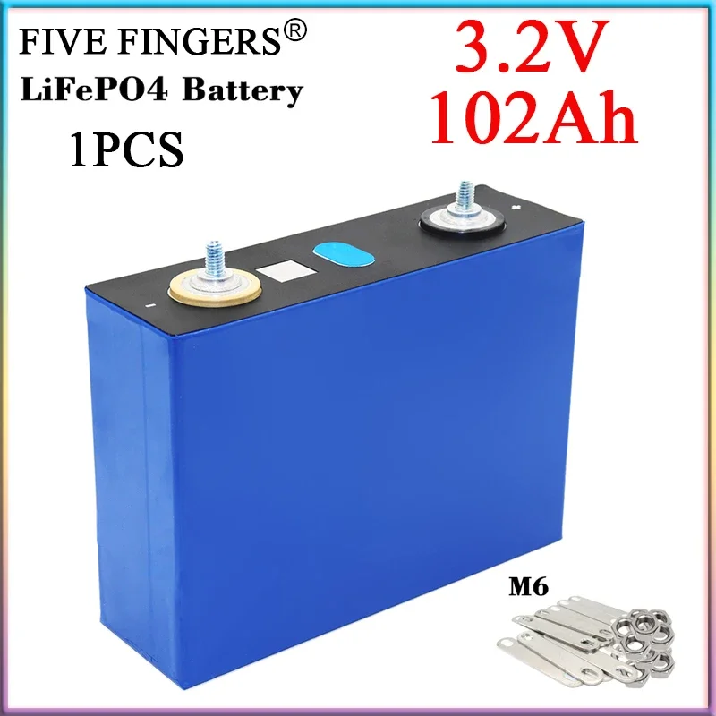 

1PCS 3.2V 102Ah Lifepo4 Rechargeable Battery Grade A 3C High Power Cell DIY 12V24V Tricycle E-scooter Golf Cart Yacht Home Solar