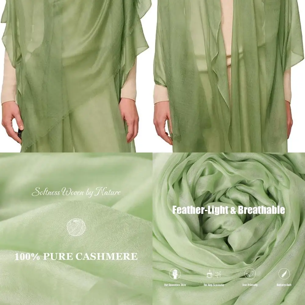 

Ultra-Light 100% Cashmere Women's Shawl, 91x40 Pashmina Travel Wrap, Versatile for Every Season