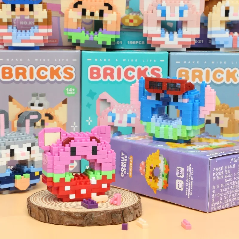 

Disney 108 Style Stitch LinaBell Hello Kitty Building Blocks Princess Cartoon Figrues Bricks Children's Assembly Toys Model Gift