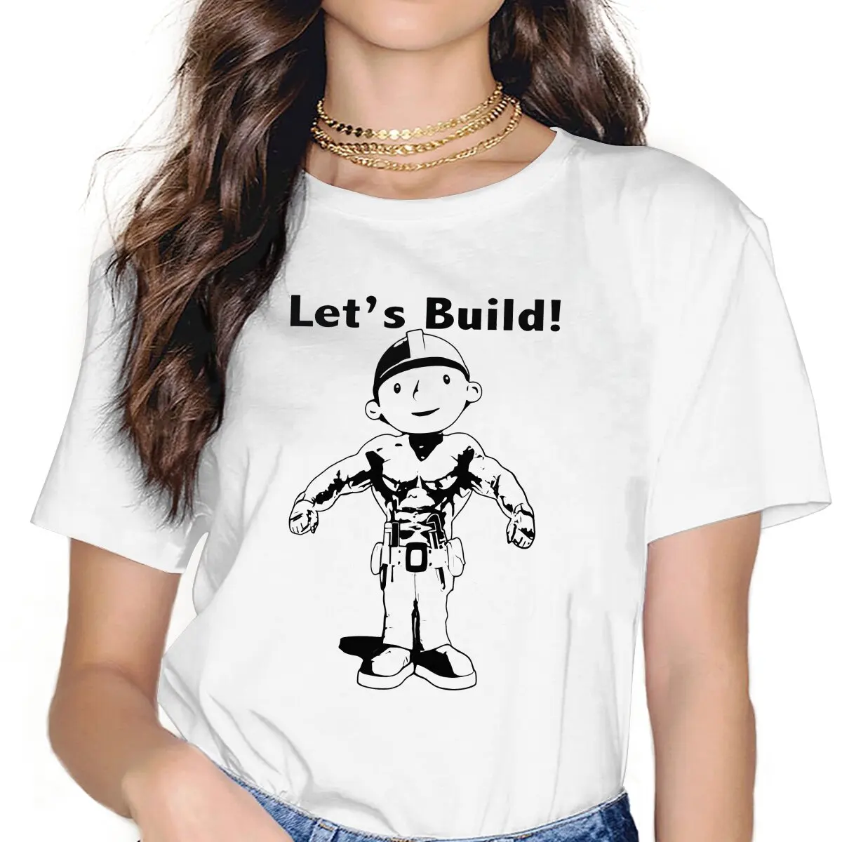 Bob The Builder Let's Build Tshirt Homme Clothing Unisex Blusas Polyester T Shirt For Women