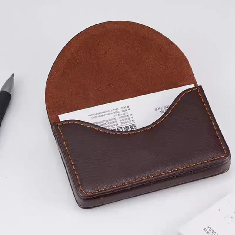 Business Card Holder Large Capacity Name Card Holder Bag PU Leather Card Package Card Book Card Holder Business Solid Color