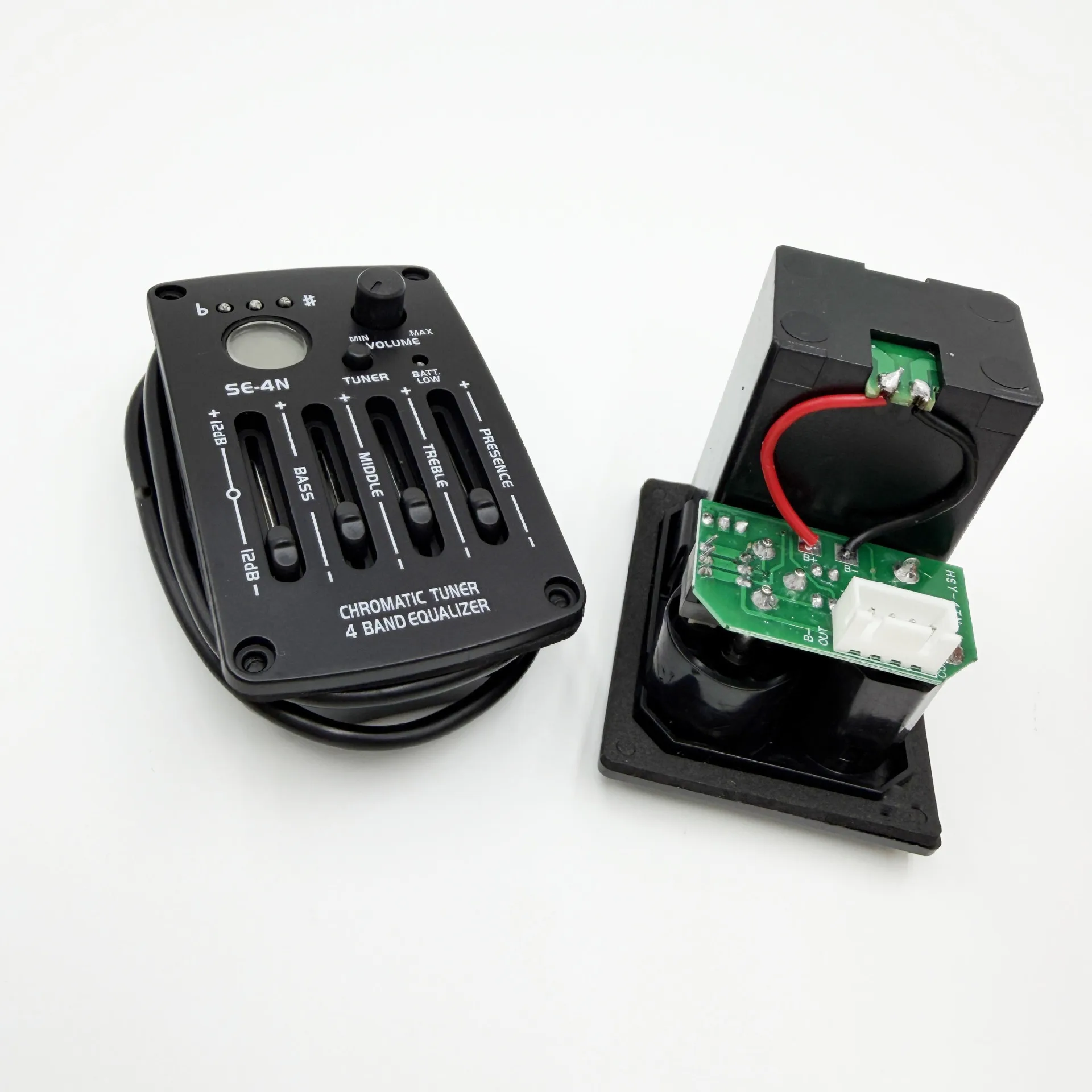 Acoustic Guitar Pickup 4-Band EQ Preamp with LCD Tuner & Piezo for Folk/Classical Guitar Installation