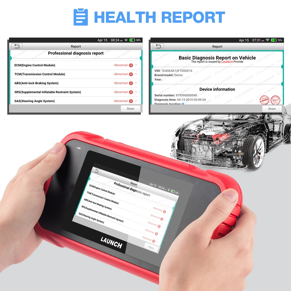 LCH CRP123E V2.0 4 أنظمة ENG ABS SRS نقل O II قارئ الرمز الماسح الضوئي أداة تشخيص السيارة العالمية