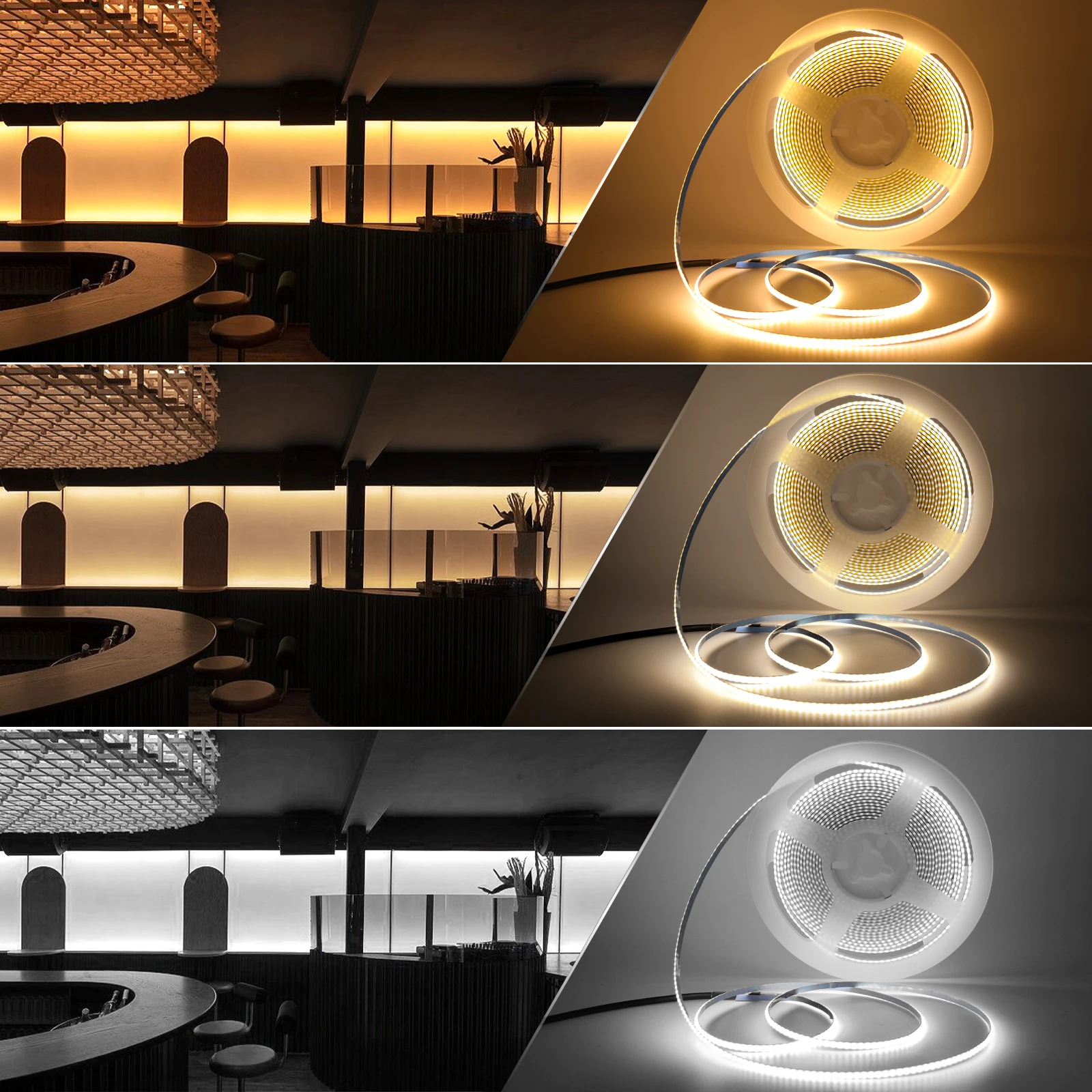 5V USB COB Led Strip Light 3mm PCB 320LEDs/m Flexible Ribbon Night Lamp Red Blue White Yellow Green TV Backlight Linear Dimmable