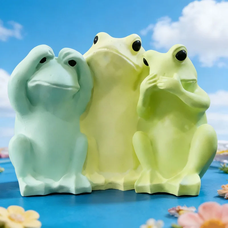 

Three Frogs Figurine Candle Holder Mold, DIY Plaster Cement Casting Kit, Handmade Resin Silicone Mold for Home Decor