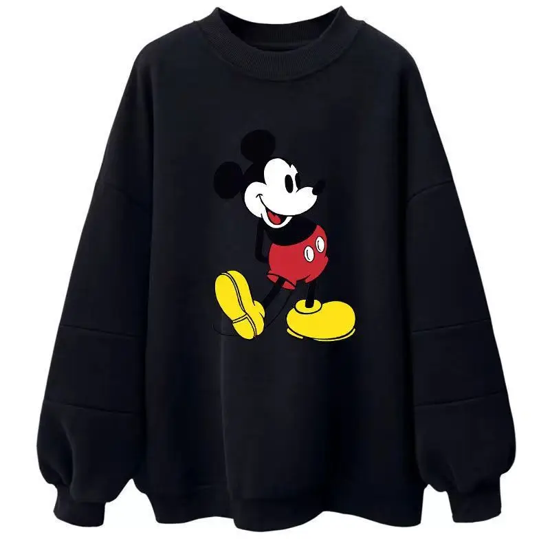 Korean popular clothes Fashion Autumn Cotton Loose O-neck Ins Couple Casual Cartoon Mickey Mouse Print Long Sleeve Sweatshirts