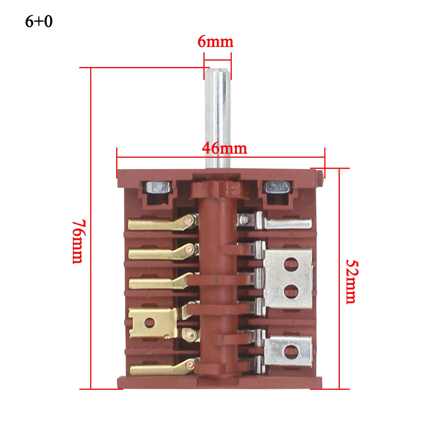 rotary Electrical Heater Power knob Switch  16A 250V gear switch Multi range stove oven switch FD103M 6+0