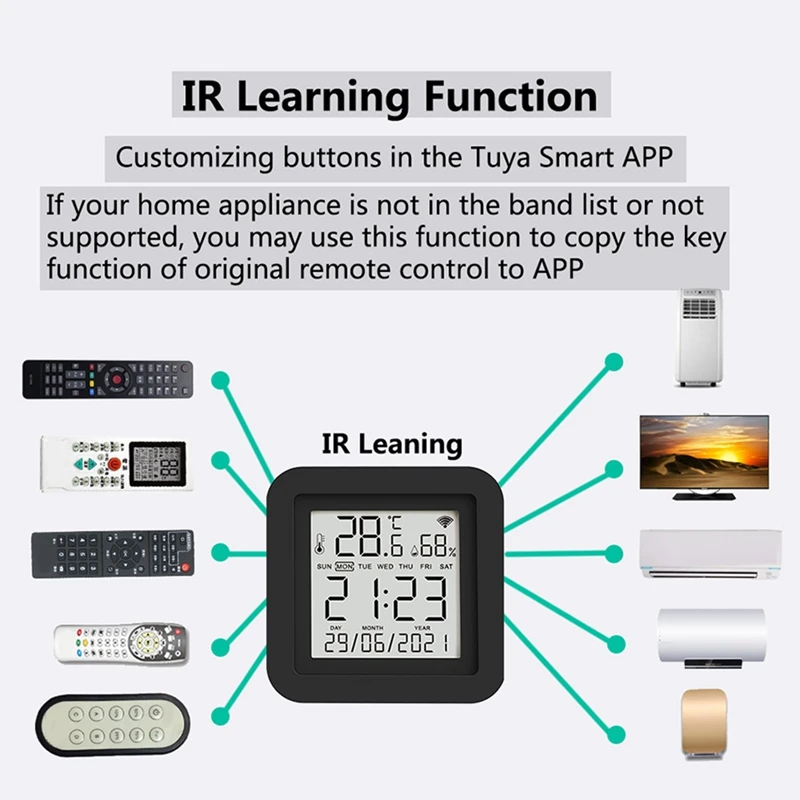 S09A Wifi Plastic Intelligent Sensor Infrared Remote Control Temperature Humidity Detection IR-Enabled Device Remote