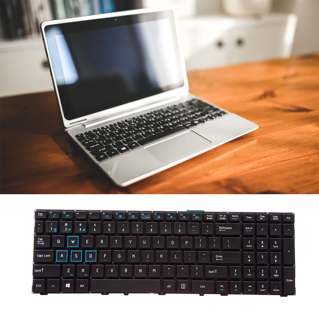 Keyboard Colorful Backlit Precise PC Input Apparatus Gamer Efficient Notebook Light Replacement for Machenike F117 US