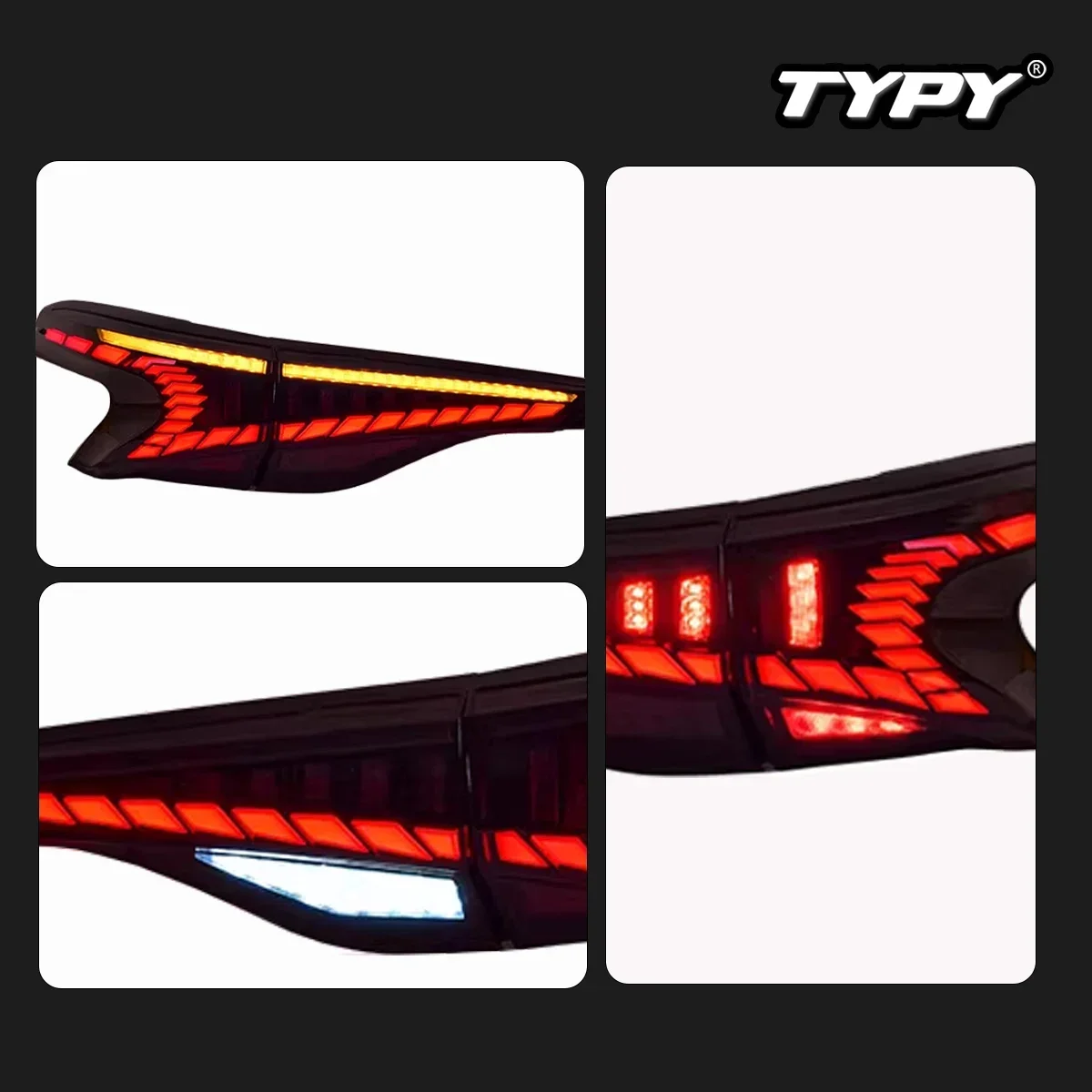 

TYPY новый светодиодный задний фонарь, обновленный, модифицированный для Toyota Sienna, задний фонарь 2021-2024, задний фонарь с динамическим сигналом, автоаксессуары
