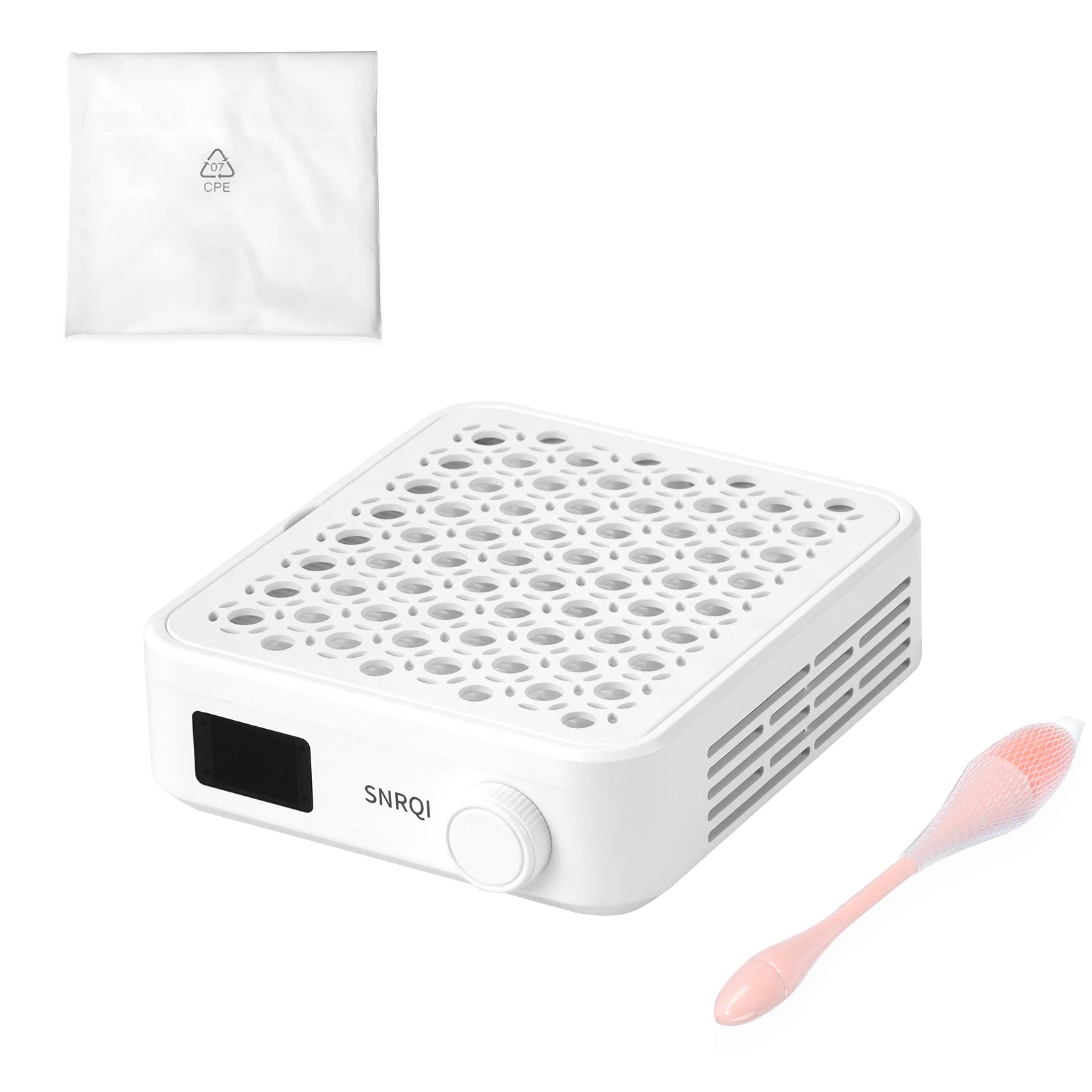 Turbine Brushless Nail Dust Collector 3800RPM Vacuum with 10 Filter Papers & Dust Brush Mini Vacuum Nail fan Dust Collector