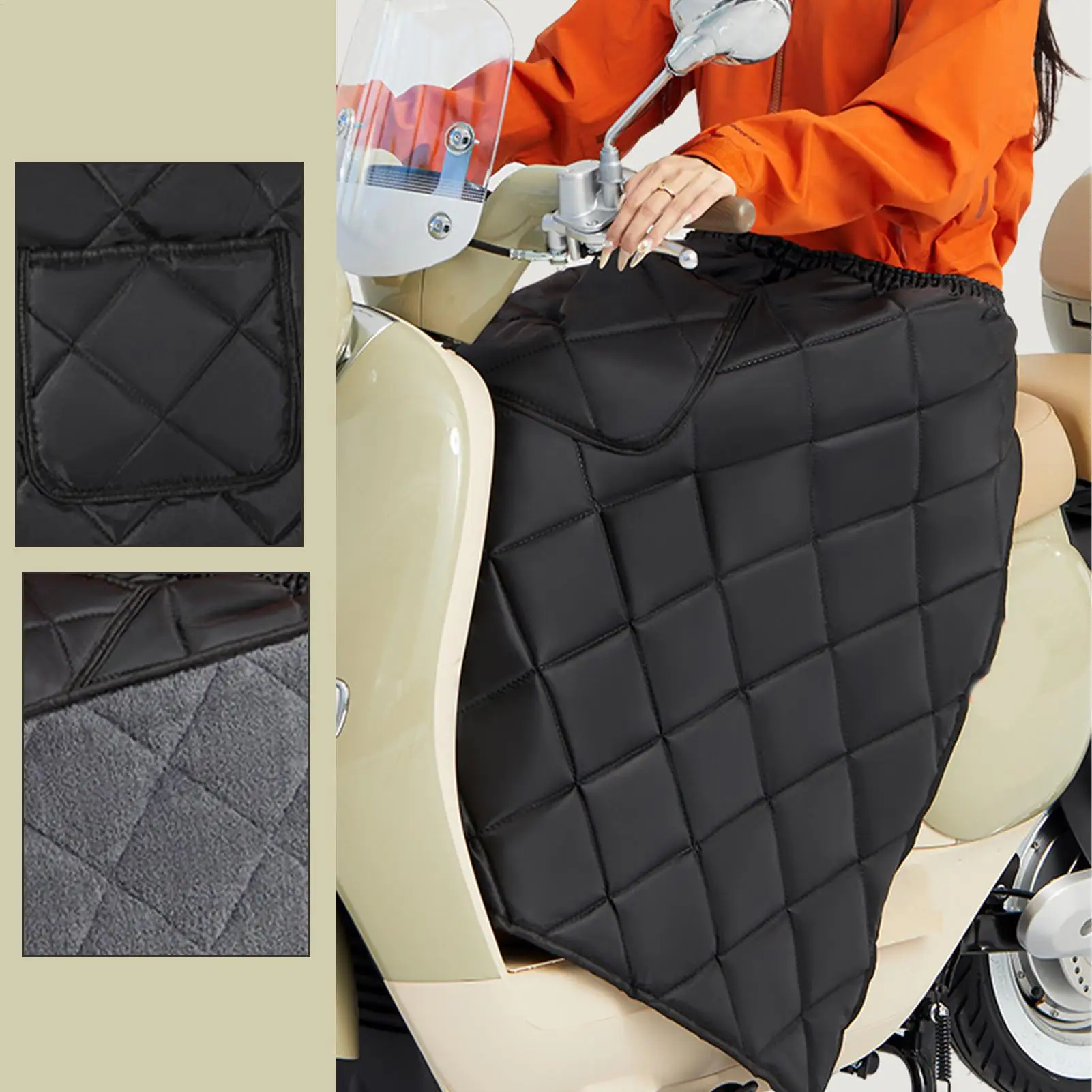 

Motorcycle Leg Apron Cover Waterproof Quilt Plush Lining Motorcycle Warm Leg Cover for Women Scooter Winter Outdoor Riding Knee