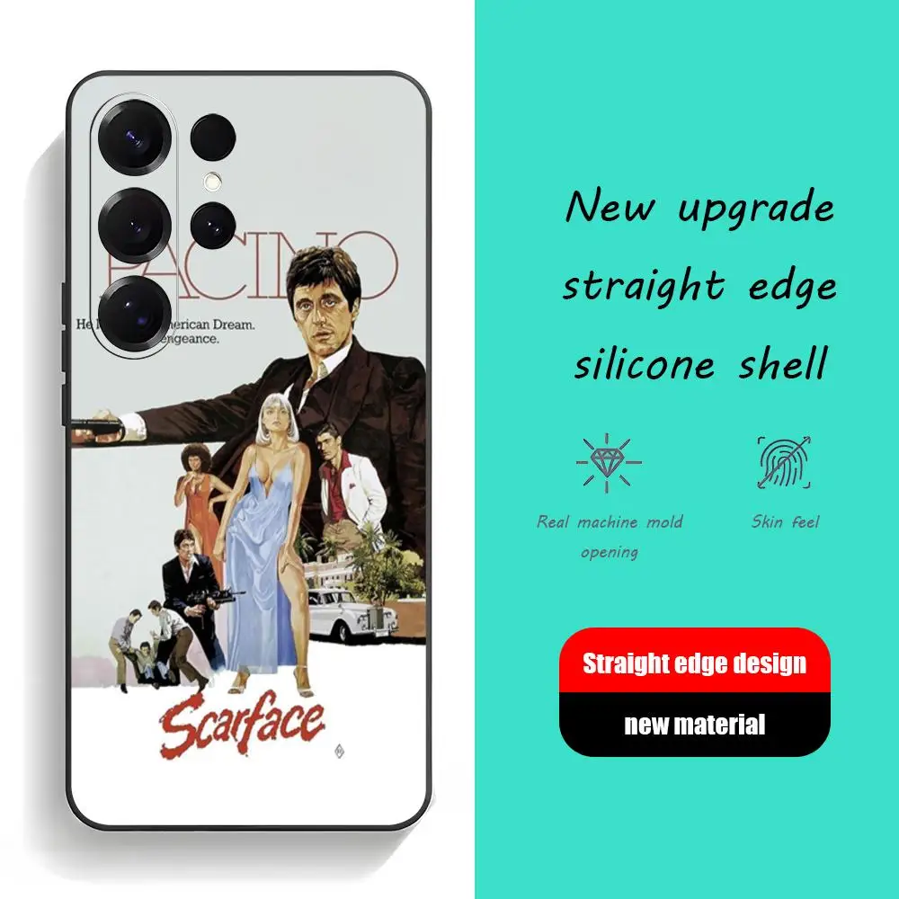 Movie Scar Face Ai Pacino Hot Phone Case For Samsung Galaxy S25 S24 S23 S22 S21 S20 Plus Ultra Note20 Soft Black