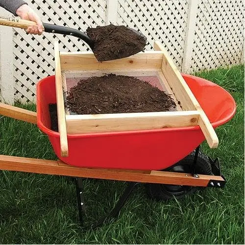 Wheelbarrow Sifter for Compost and Soil, Handmade