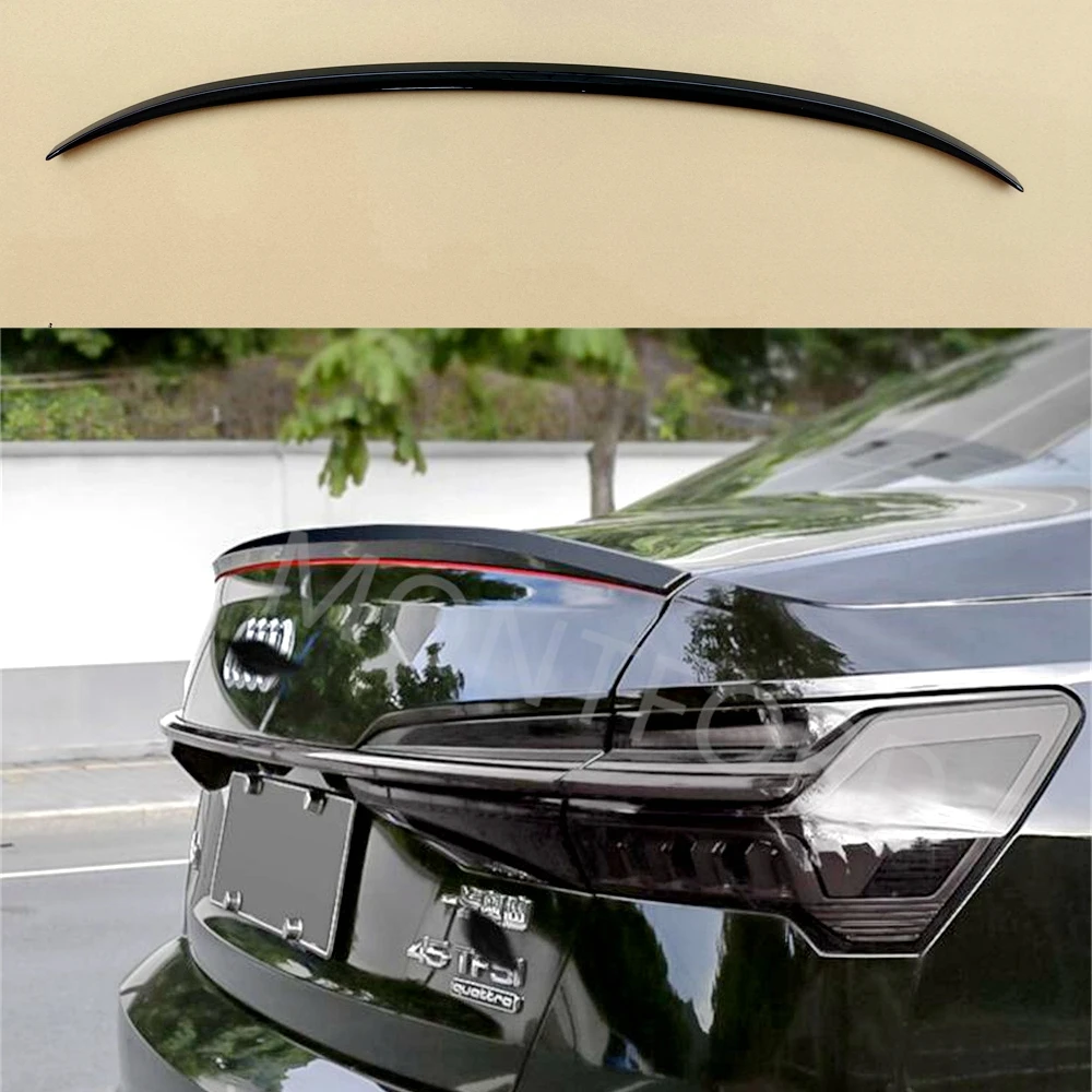 2019 2020 2021 2022 to up For Audi A6 C8 spoiler High Quality ABS Trunk Lip Wings Tail Spoiler By Glossy Black Carbon Fiber