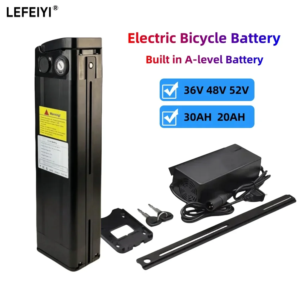 

Original 36/48V/52V High Quality 30/20/Ah Silver Fish E-bike Battery, 500W 750W 1000W High Power 18650 Li-ion Battery Pack