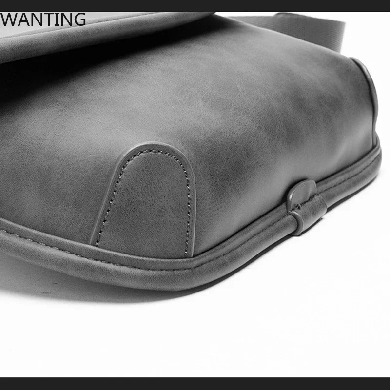 Nieuwe Trendy Heren Crossbody Tas Enkele Schouder Cross Body Tassen Heren Modemerk Ontwerp Schoudertas Grijze Kleine Vierkante Tas Heren