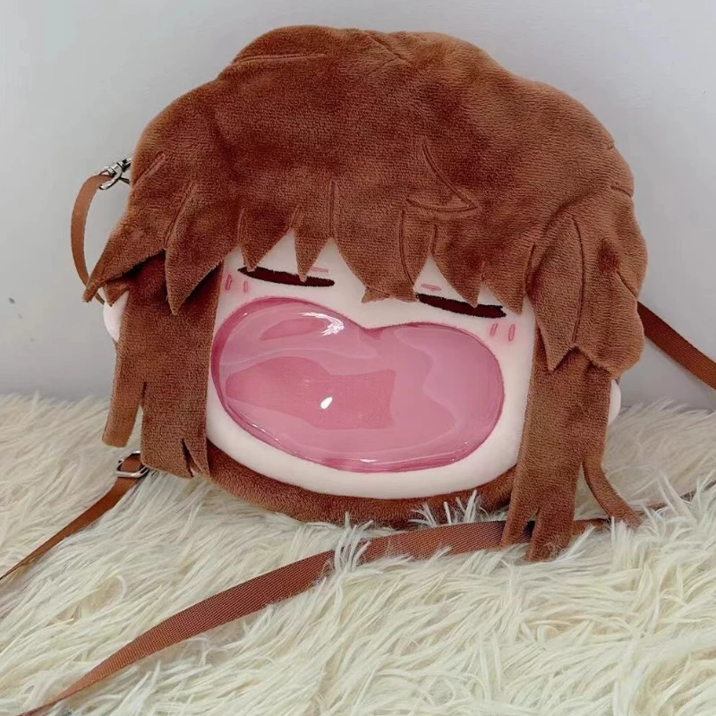 الجملة أنيمي دور فتاة أنيتا هايلي Kawaii تأثيري على ظهره Itabag لوليتا المرأة DIY مضحك الوجه شفافة حقيبة كتف هدية