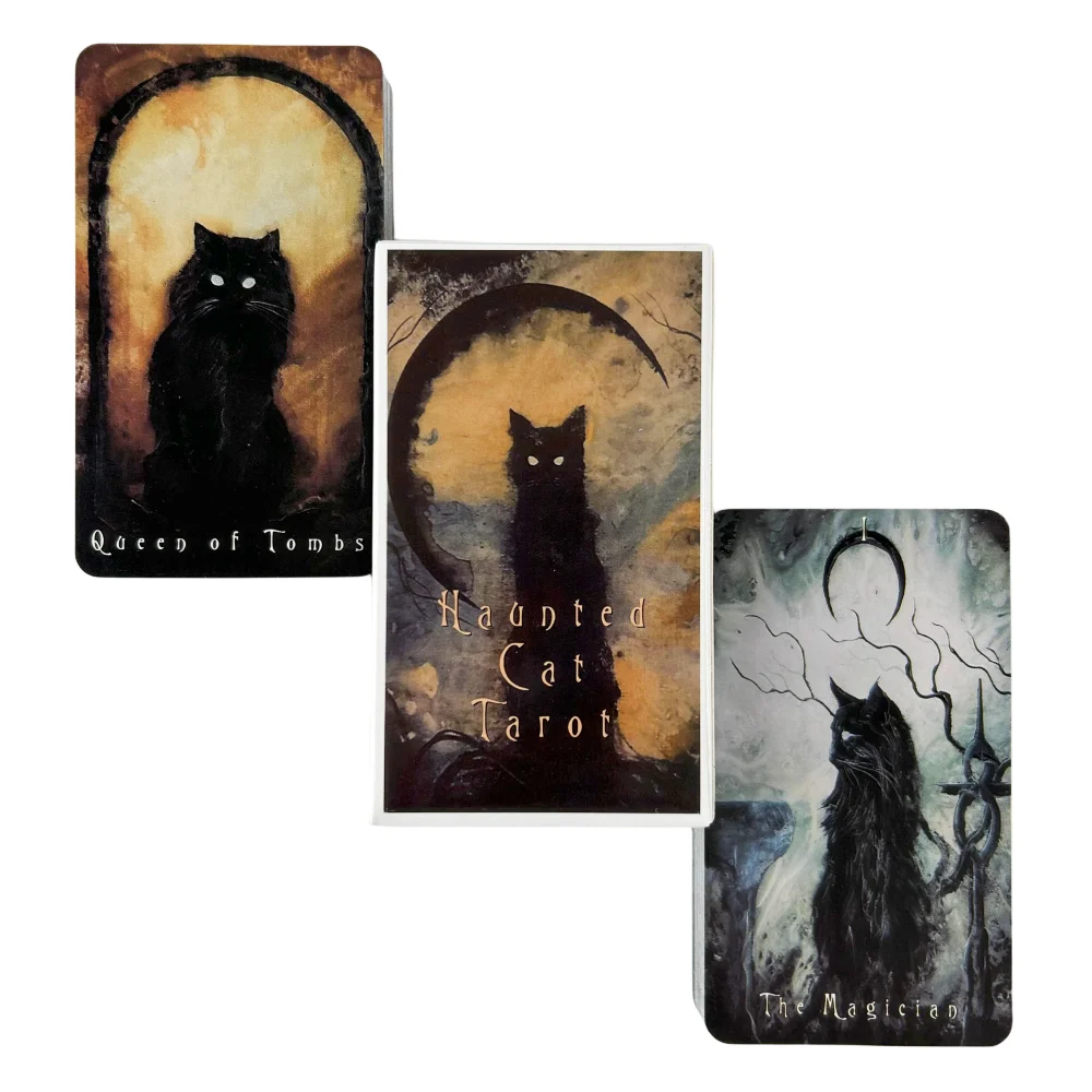 New 78pcs Cards Deck Haudted Cat Tarot Board Game Deck Fortune Telling Family Party Guide Versions Edition