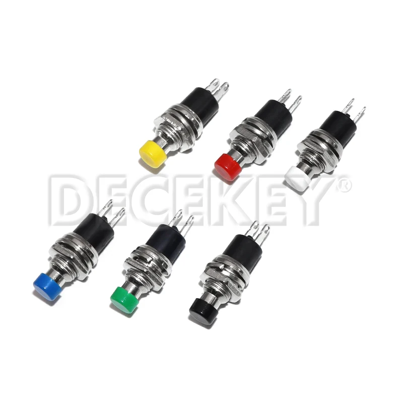 6PCS PBS-110 7MM Momentary Push Button Switch Press The Reset Switch Momentary ON OFF Push Button Micro Switch Normally Open NO